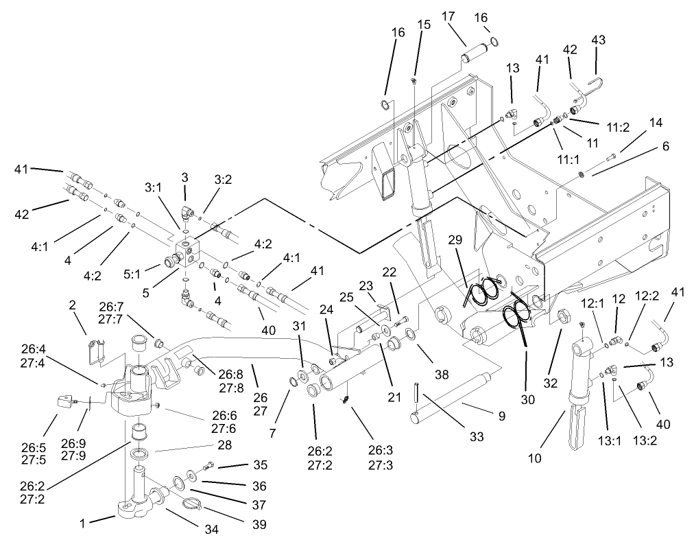 Rear No. 2 and No. 3 Lift Arm Assembly