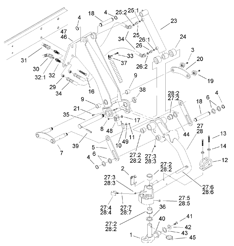 Rear No. 6 and No. 7 Lift Arm Assembly