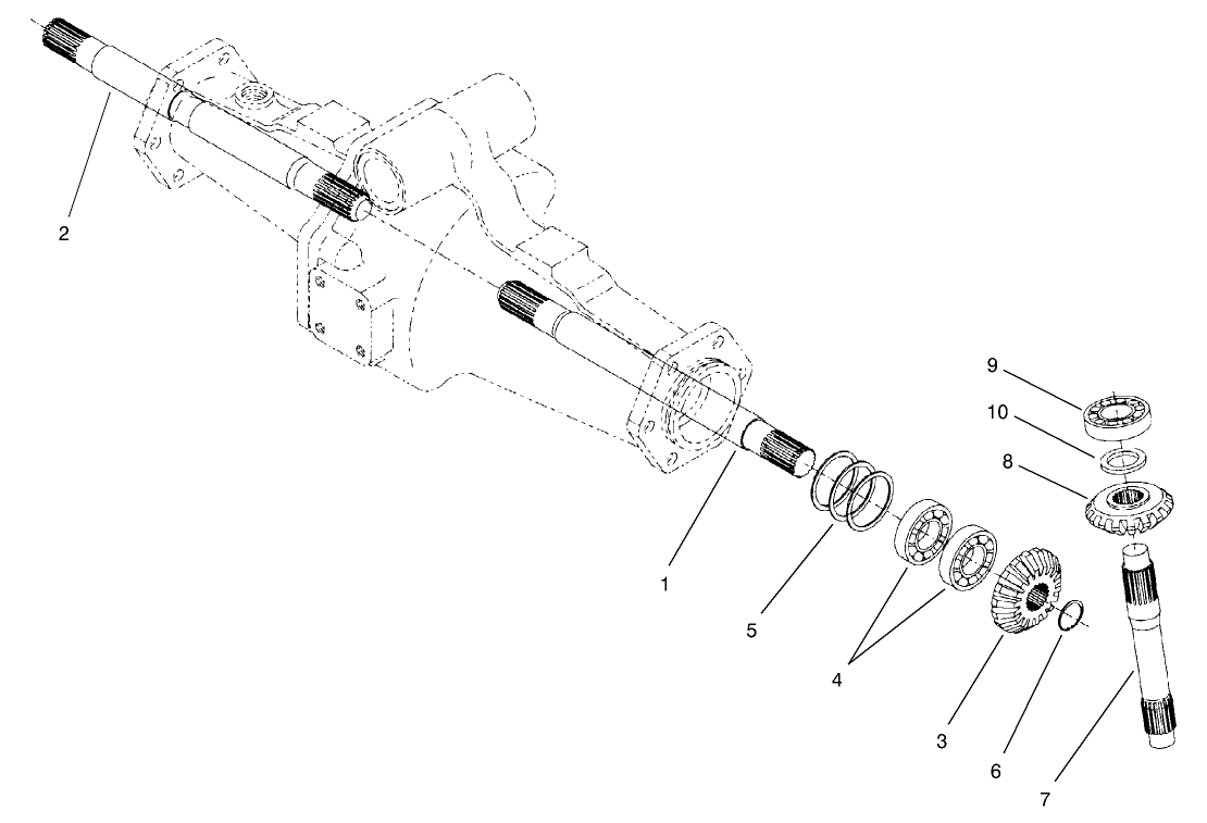 Bevel Gear Shaft Assembly Rear Axle Assembly No. 100-3784