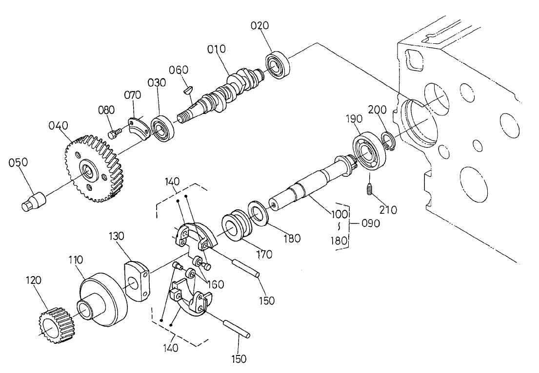 Fuel Camshaft and Governor Shaft Assembly