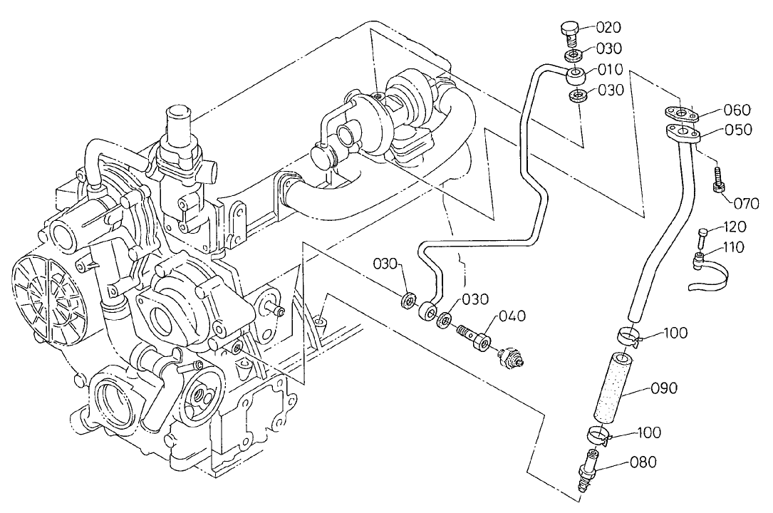 Oil Pipe (Turbo Charger) Assembly