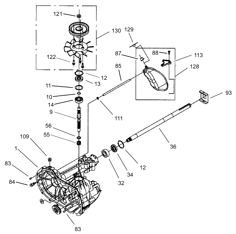 Hydro Transaxle-Assembly No. 106-1840 (continued)