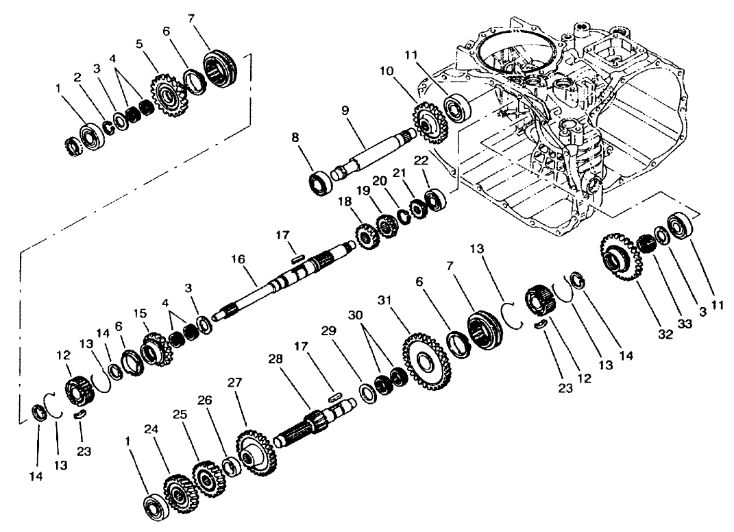 TRANSAXLE GEAR SHAFTS ASM