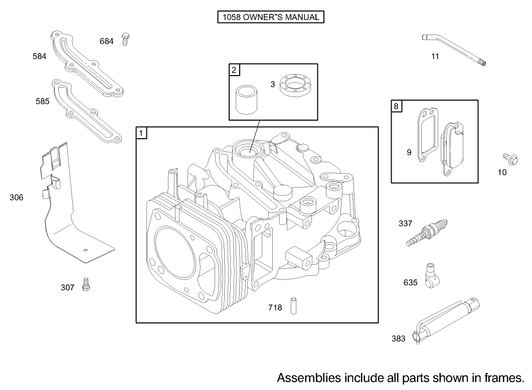 Cylinder Assembly Briggs and Stratton Model 122607-0116-E1