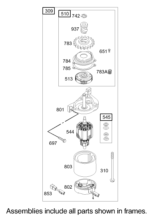 Starter Assembly Briggs and Stratton Model 122607-0116-E1