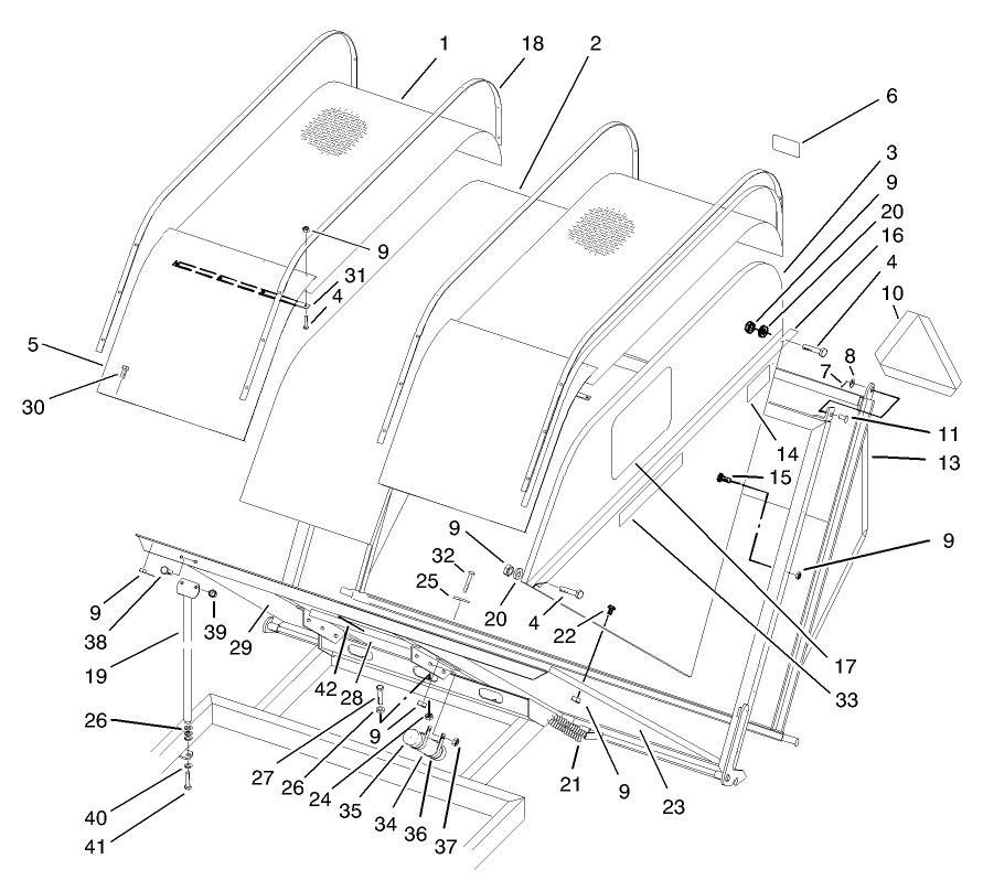 Hopper and Rear Tailgate Assembly