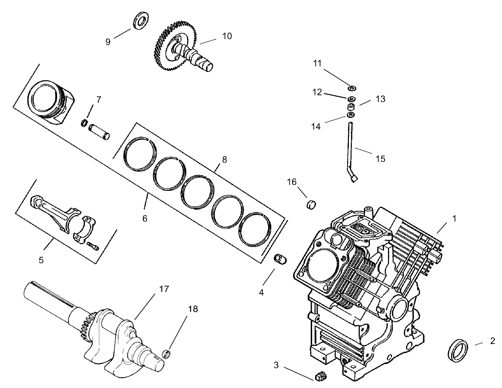 Crankshaft and Crankcase Assembly  Kohler CH23S-76546
