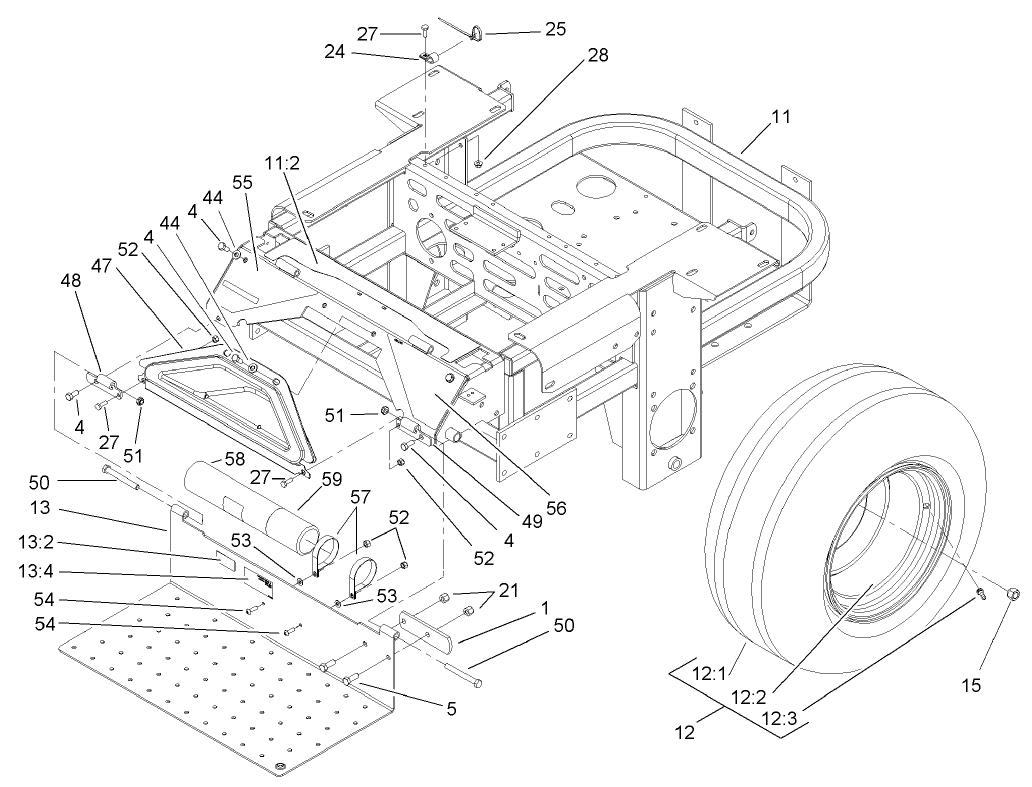 Parts – Z557 Z Master, With 72in TURBO FORCE Side Discharge Mower
