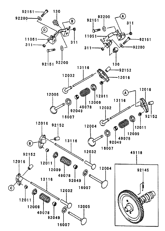 Valve/Camshaft Assembly Kawasaki FD750D-AS03
