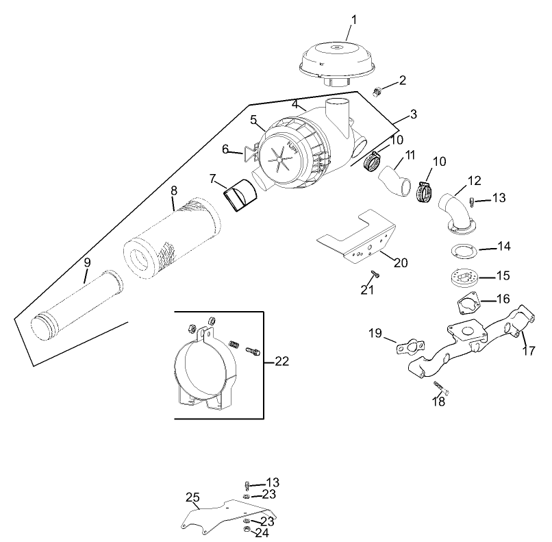Air Intake / Filtration Assembly Kohler CH20 PS-64706