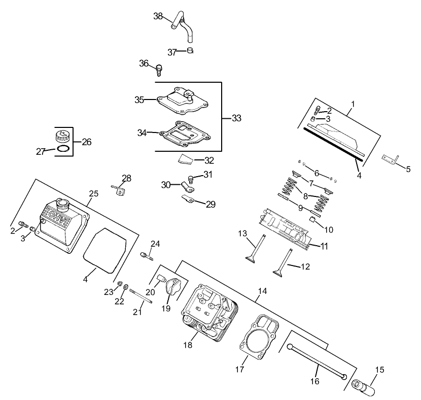 Group 4-Head/Valve/Breather Assembly Kohler CH23S-76569