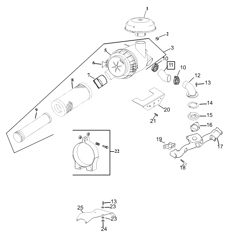 Group 10-Air Intake/Filtration Assembly Kohler CH23S-76569
