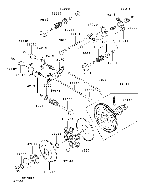 Valve/Camshaft Assembly Kawasaki FH721D-AS05
