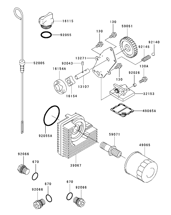 Lubrication Equipment Assembly Kawasaki FH721D-AS05