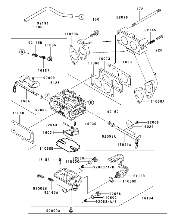 Carburetor Assembly Kawasaki FH721D-AS05