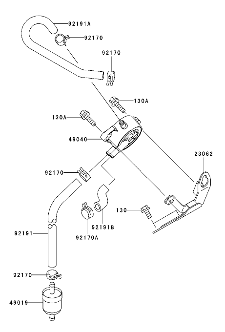 Fuel Tank/Fuel Valve Assembly Kawasaki FH721D-AS05