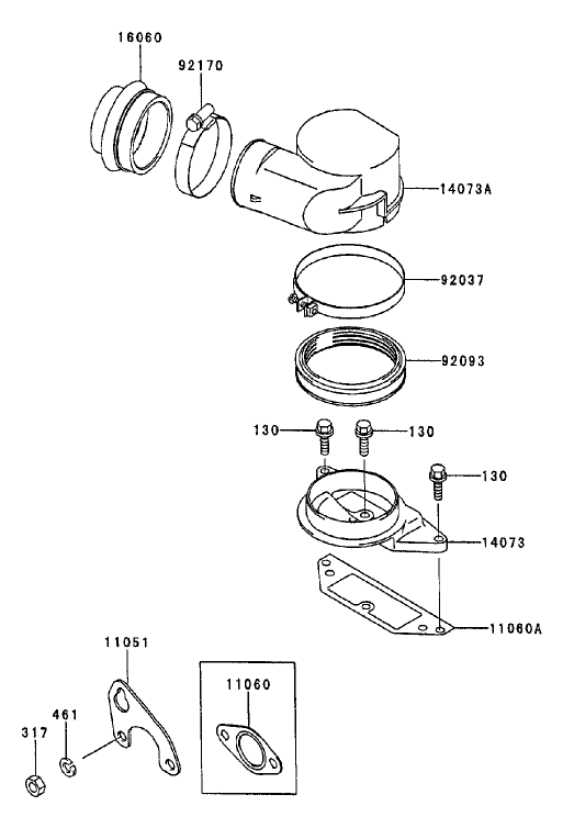 Air Filter/Muffler Assembly Kawasaki FD750D-AS03
