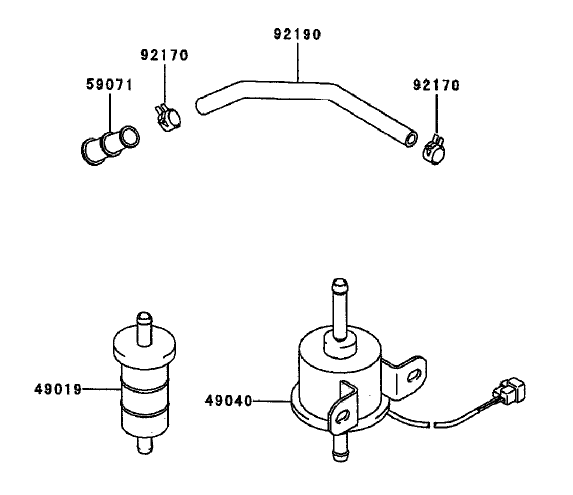 Fuel Tank/Fuel Valve Assembly Kawasaki FD750D-AS03