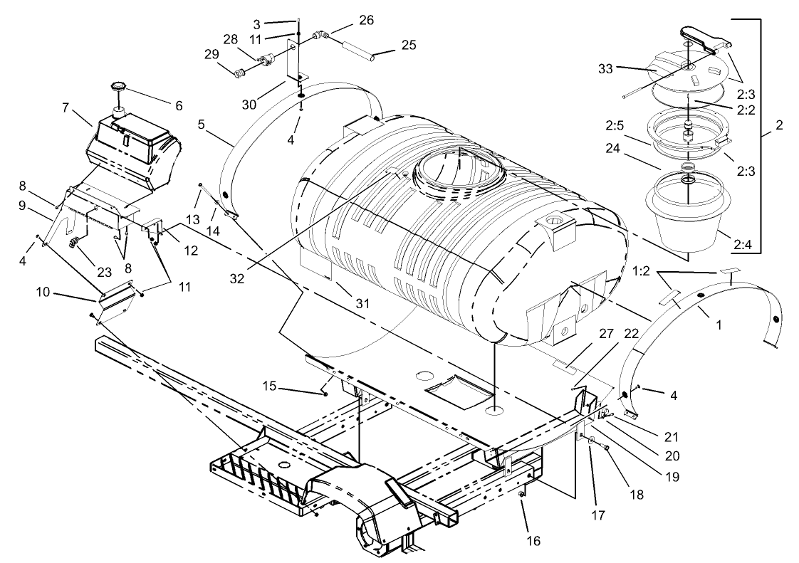 Fresh Water and Spray Tank Assembly
