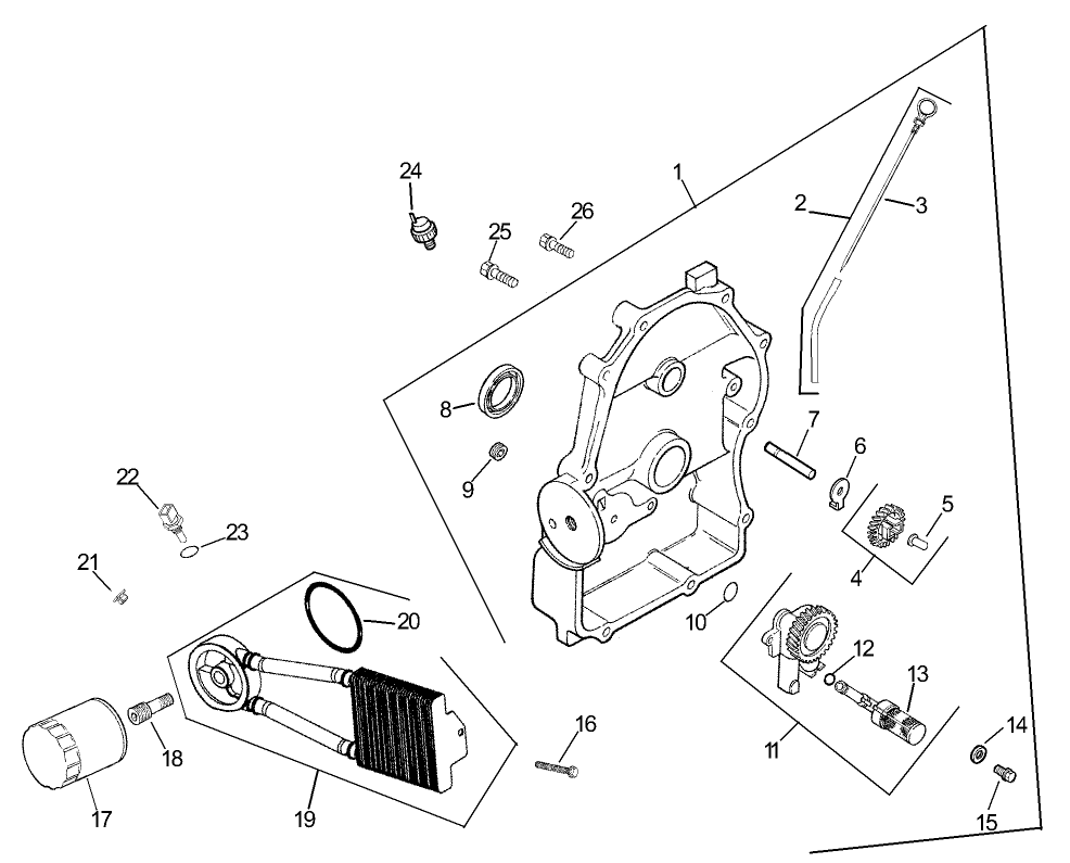 Oil Pan/Lubrication Assembly Kohler CH745-0003