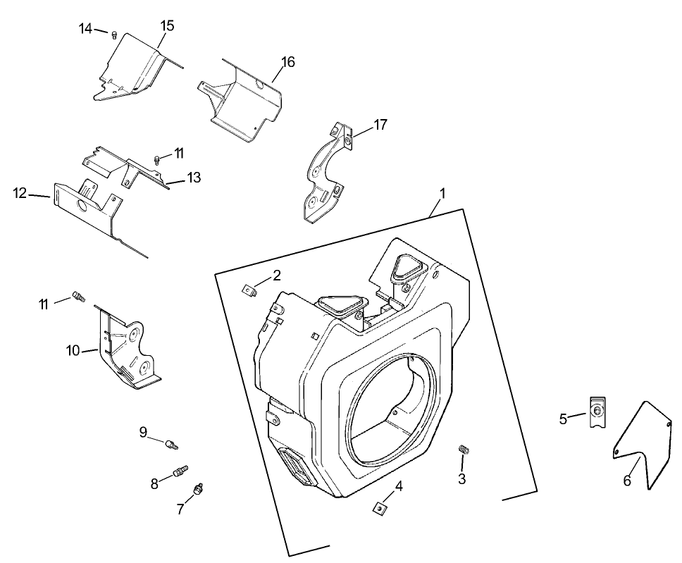 Blower Housing and Baffle Assembly Kohler CH745-0003