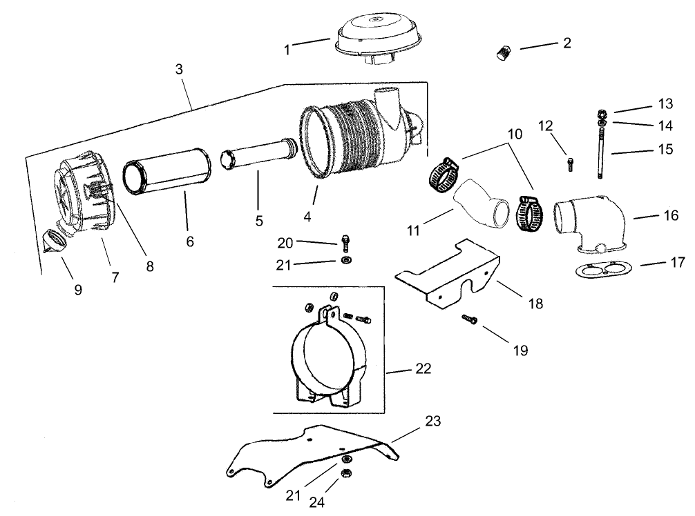Air Intake/Filtration Assembly Kohler CH745-0003