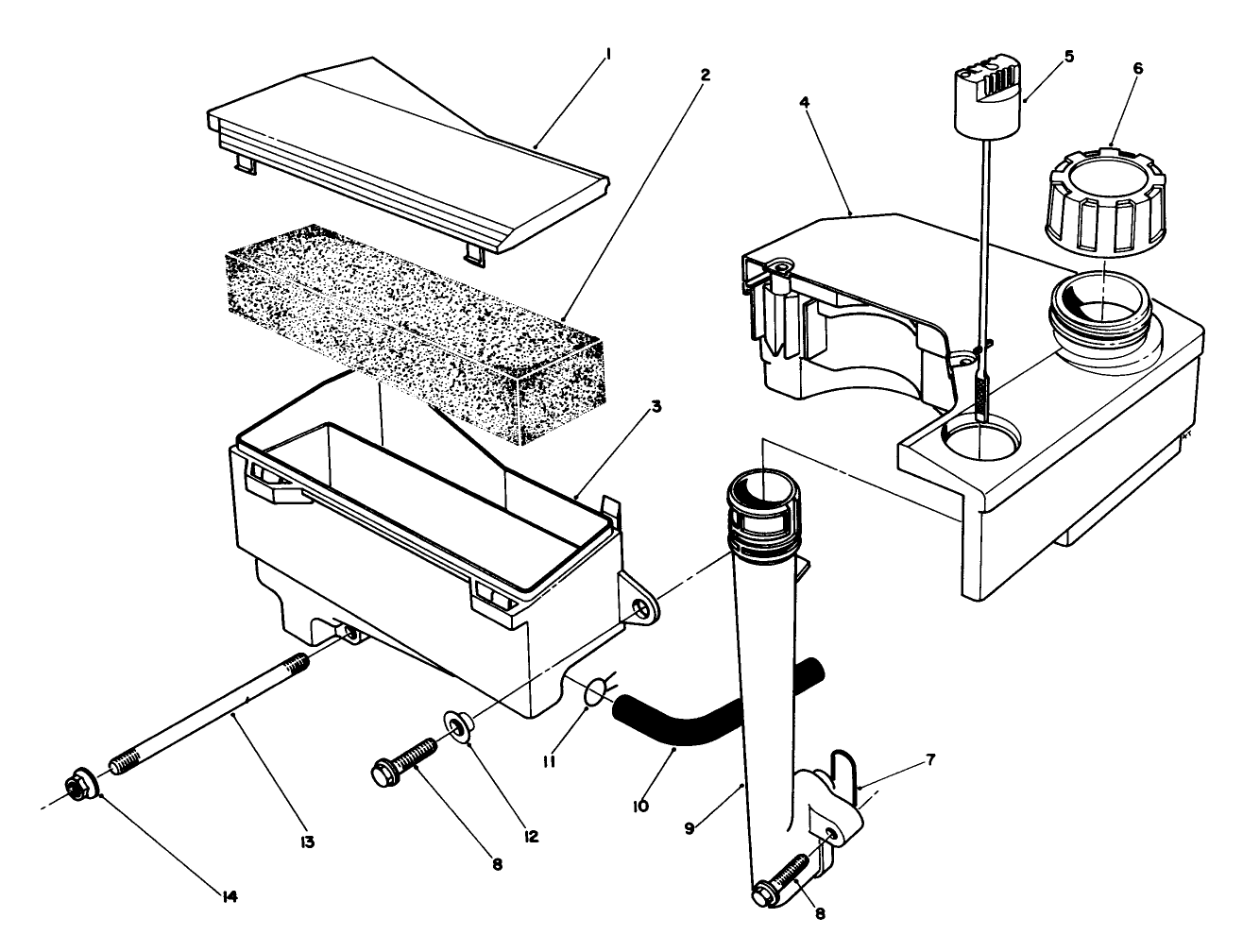 Air Cleaner & Fuel Tank Assembly (model No. Vmg6)