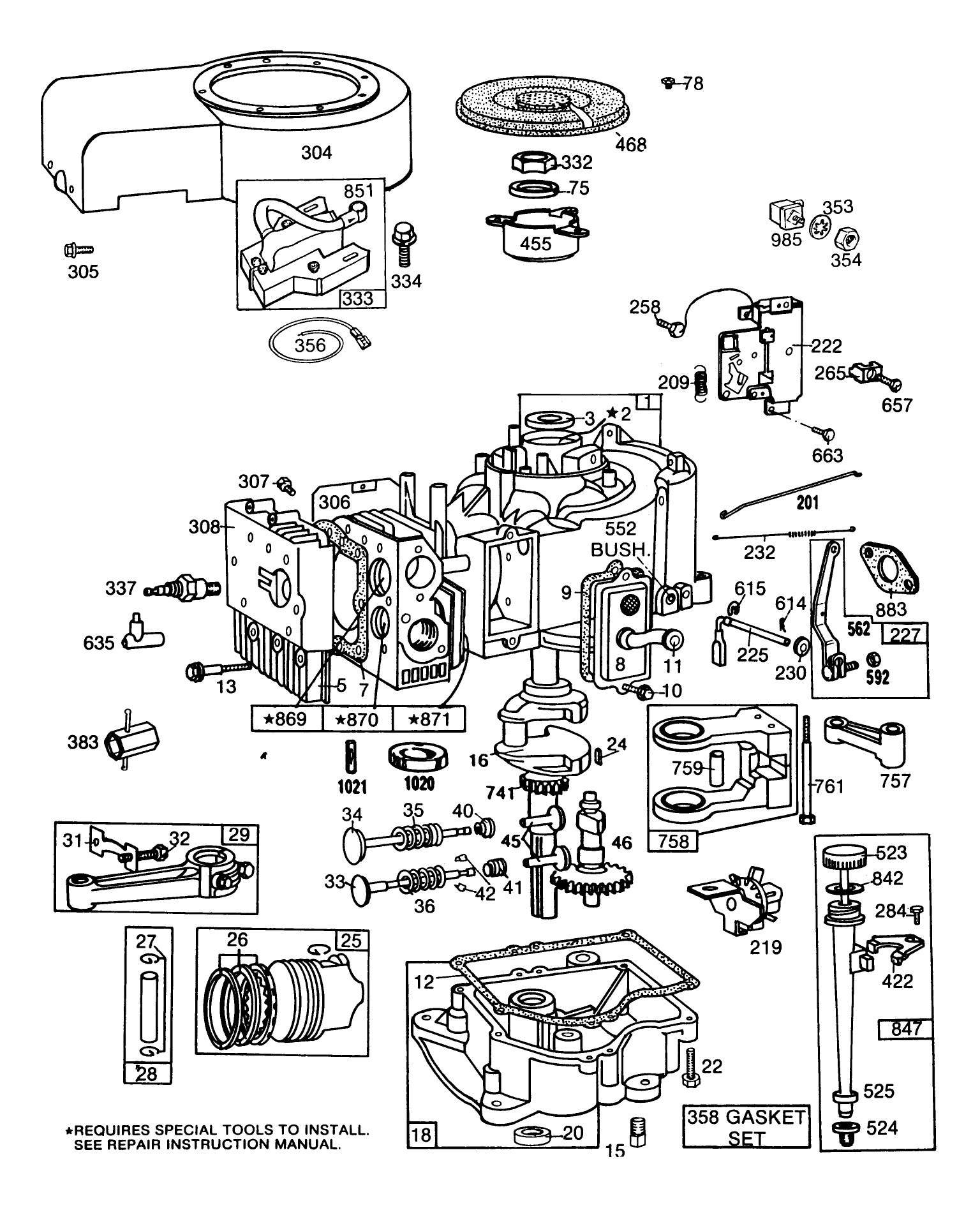 Engine Briggs & Stratton Model 253707-0157-01 (continued)