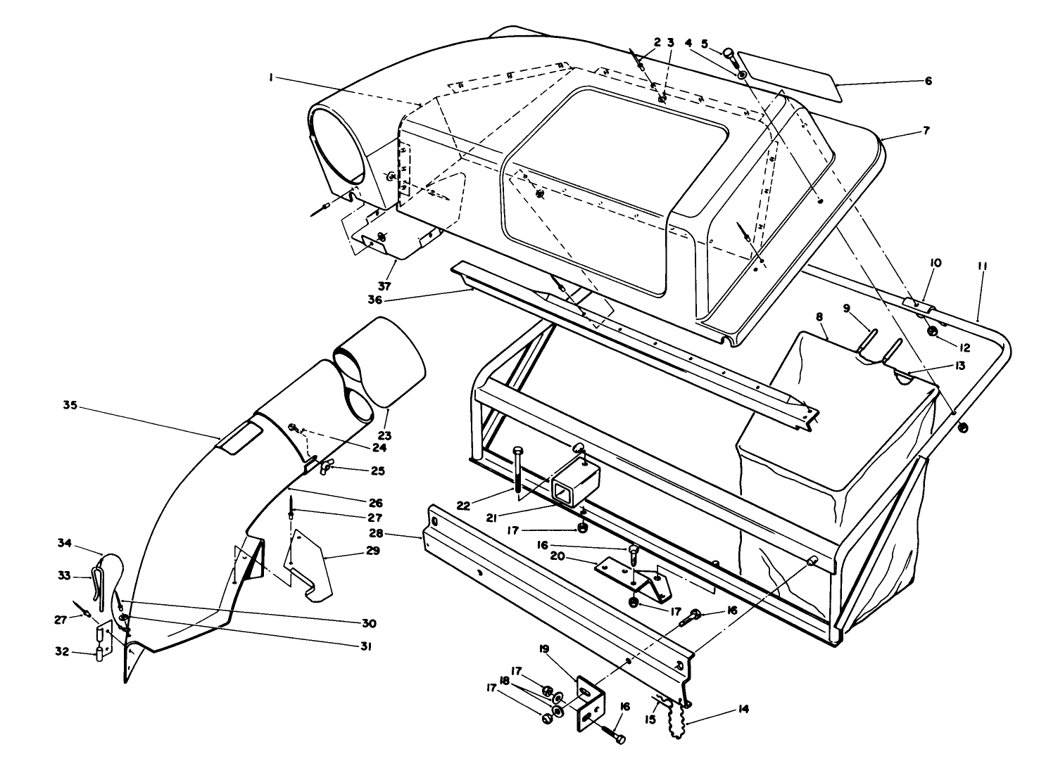 Twin Bagger Grass Catcher Model No. 59122 (optional)