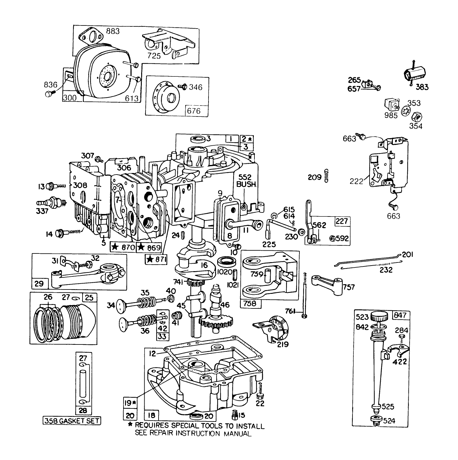 Engine Briggs & Stratton Model No. 191702-2160-01 (continued) 8 H.p. Rear Engine Rider Recoil Model 56138