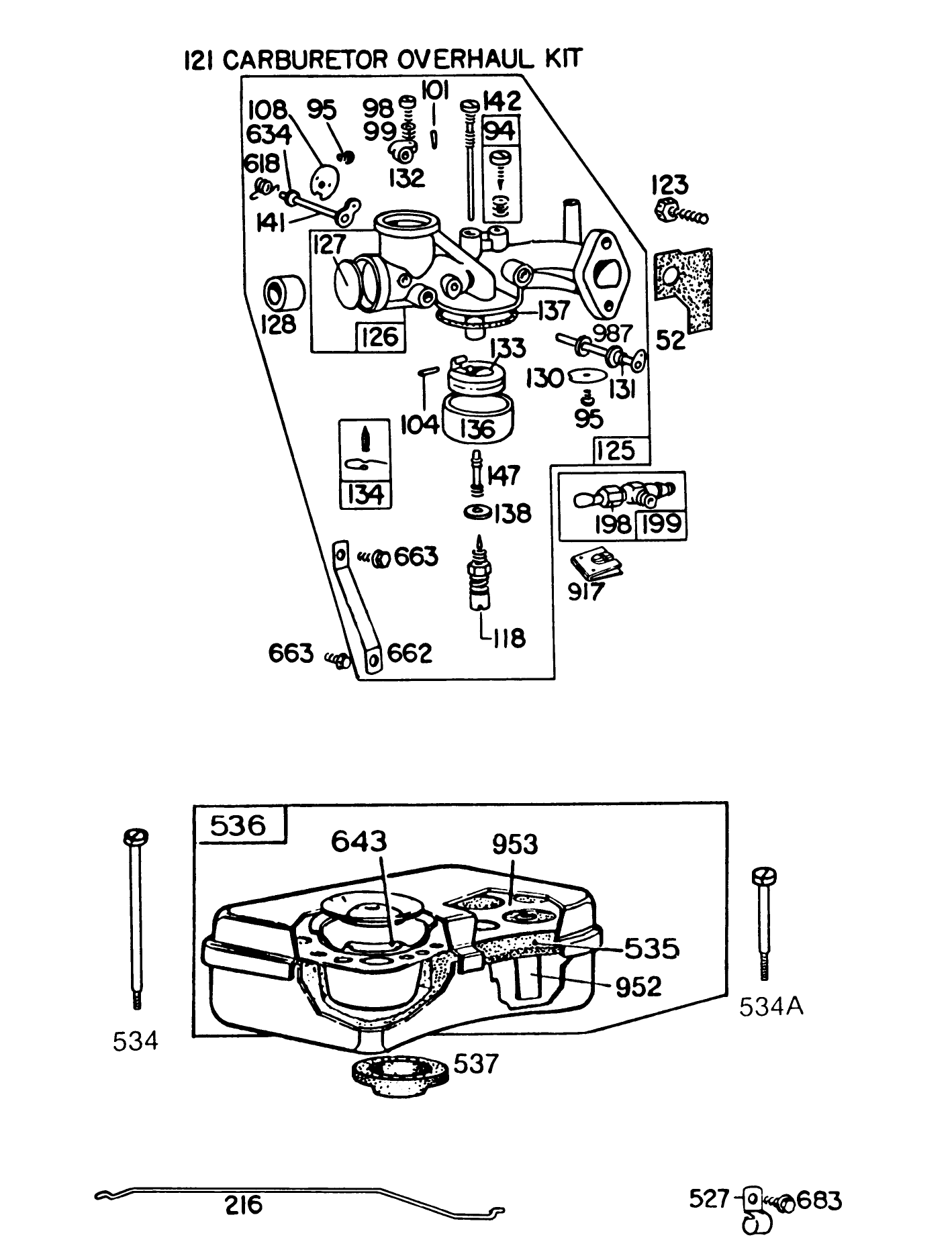 Engine Briggs & Stratton Model No. 191702-2160-01 (continued) 8 H.p. Rear Engine Rider Recoil Model 56138