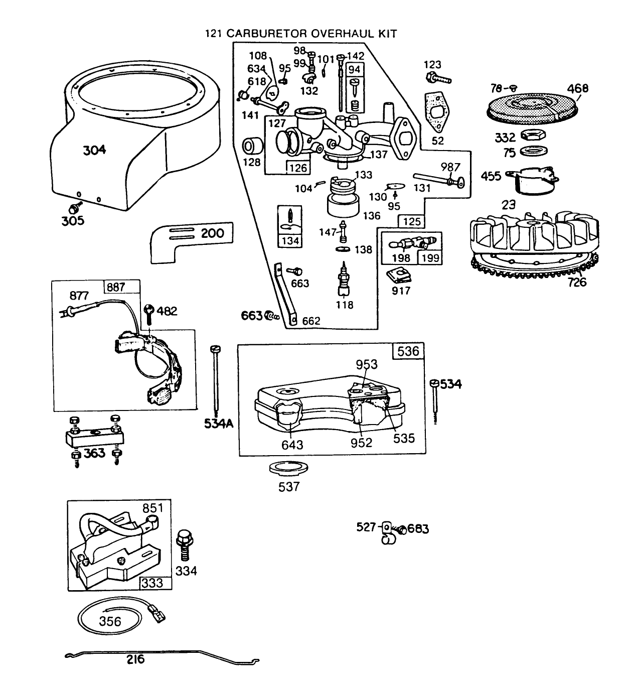 Engine Briggs & Stratton Model No. 191707-2161-01 (continued) 8 H.p. Rear Engine Rider Electric Model 56145