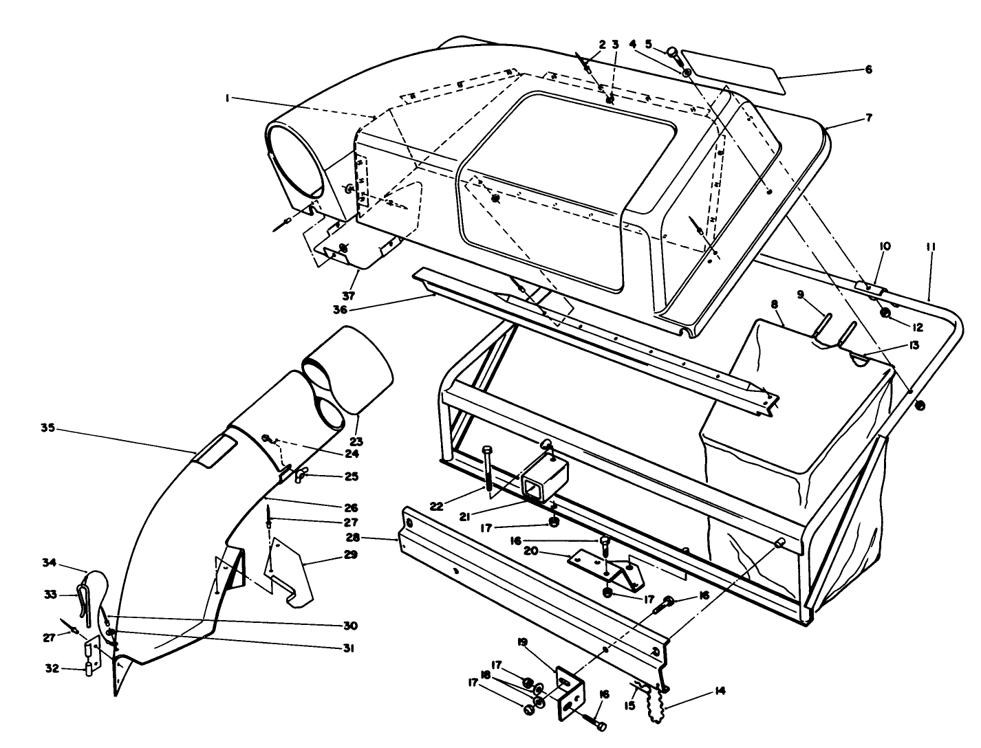 Twin Bagger Grass Catcher Model No. 59122 (optional)