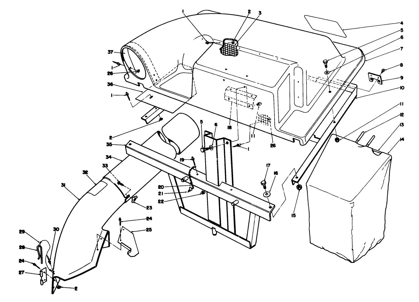 Twin Bagger Grass Catcher Model No. 59184 (optional)