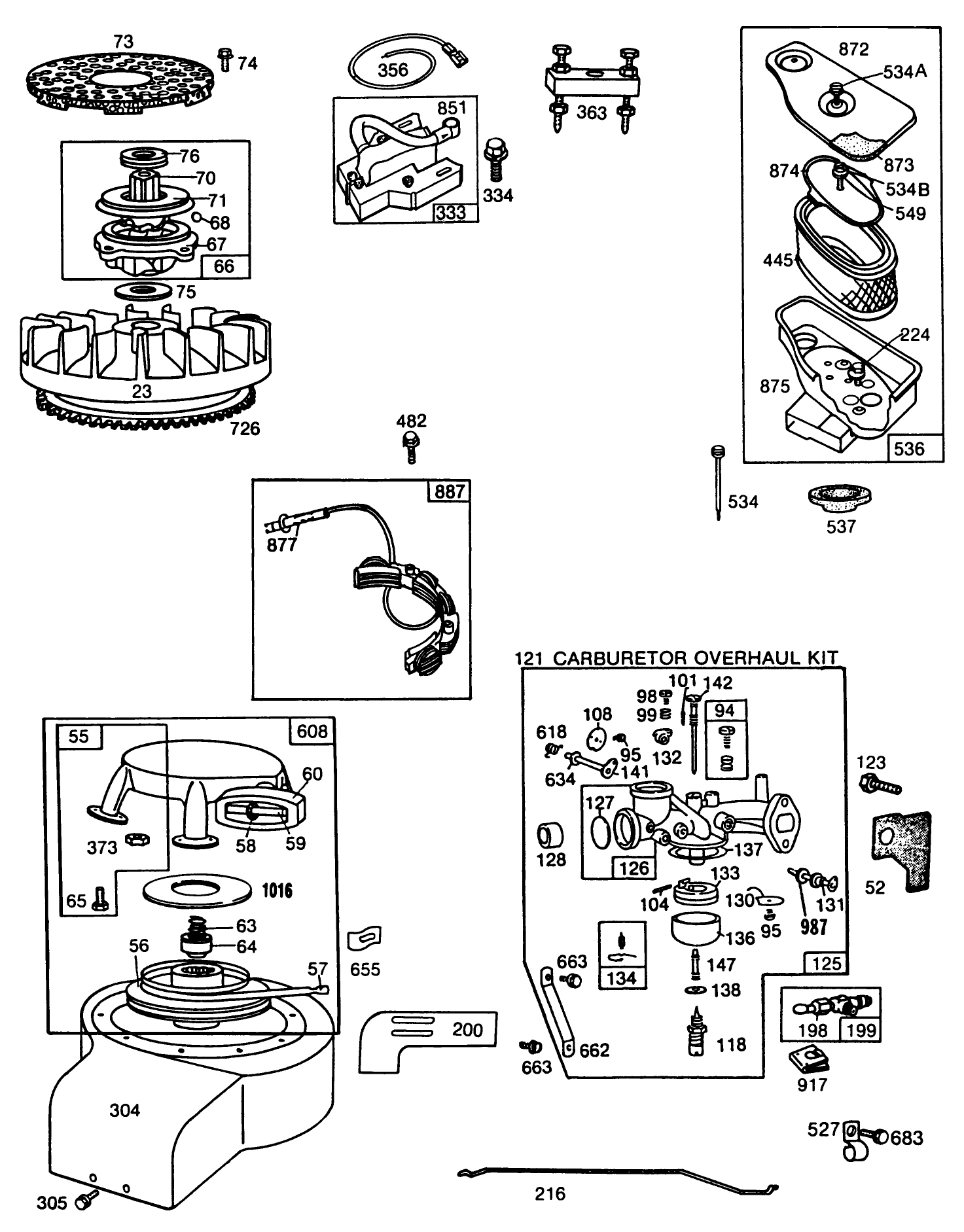 Engine Briggs & Stratton Model No. 193707-0152-01 (continued) 8 H.p. Rear Engine Rider Electric Model 56150