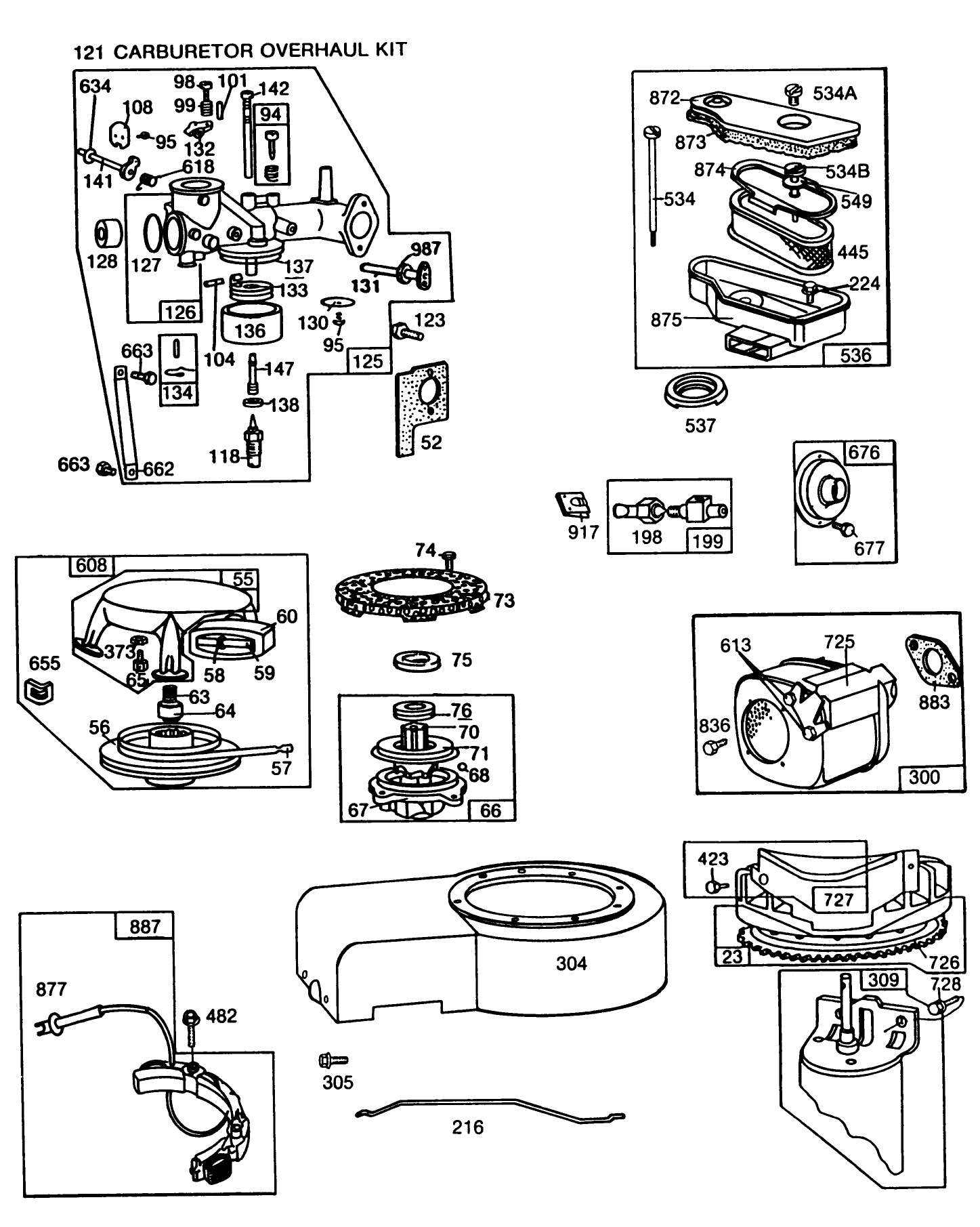 Engine Briggs & Statton Model No. 253707-0195-01 (continued) 11 H.p. Rear Engine Rider Electric Model 56170