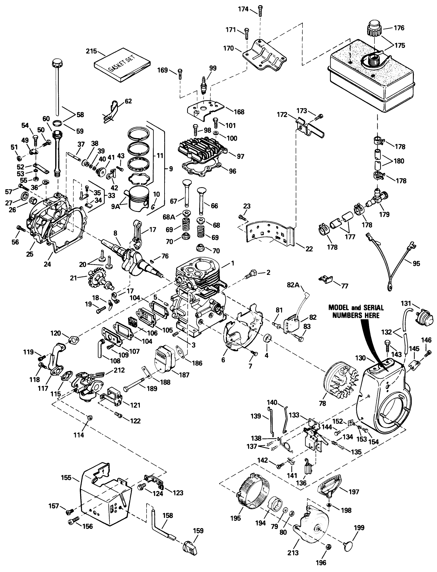 Engine Tecumseh Model No. Hm80-155291m