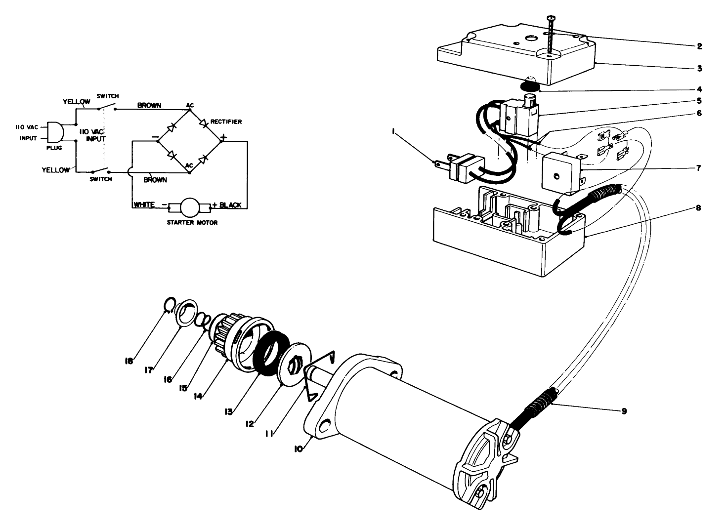 Starter Motor & Switch Assembly