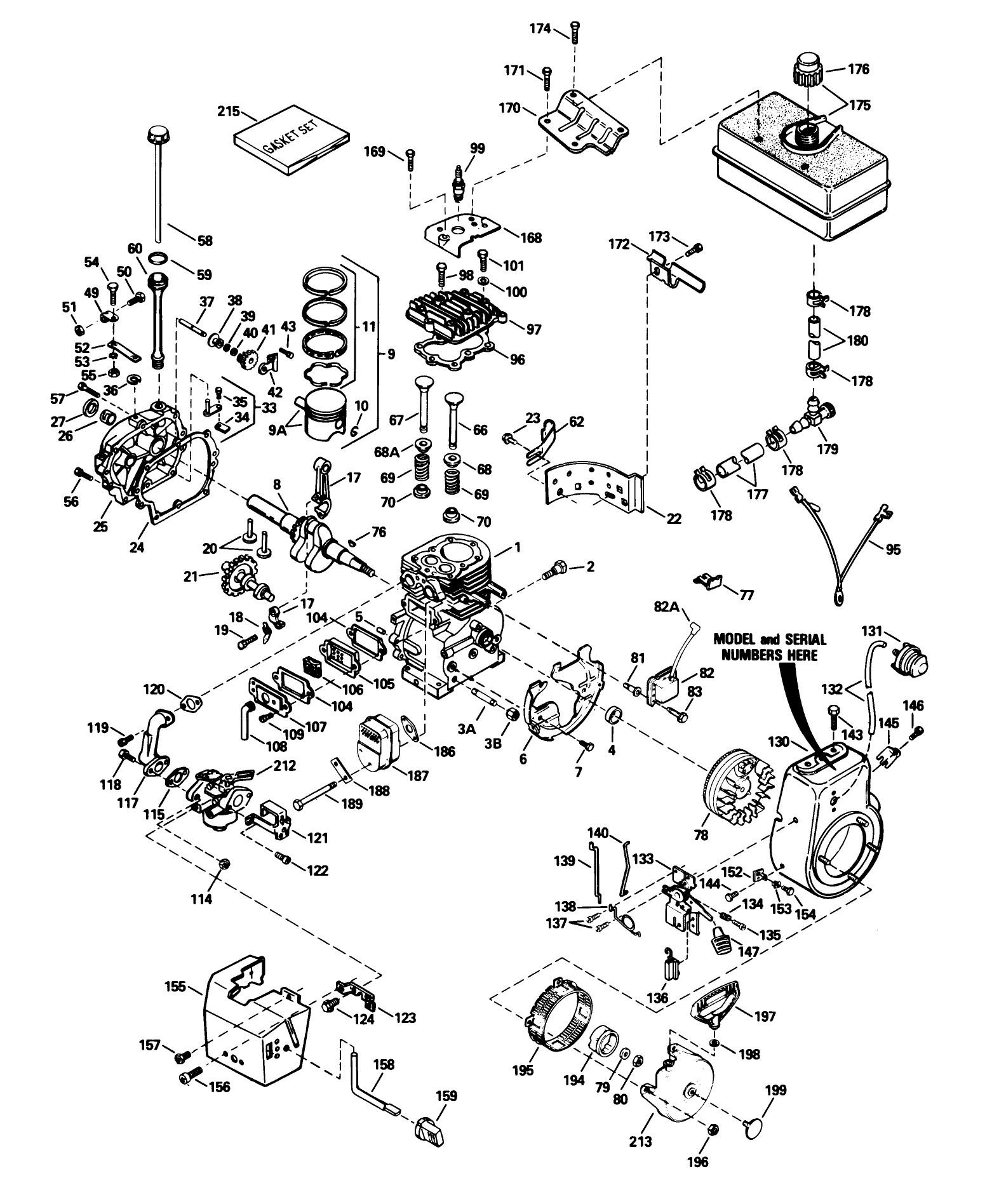 Engine Tecumseh Model No. Hm80-155337m