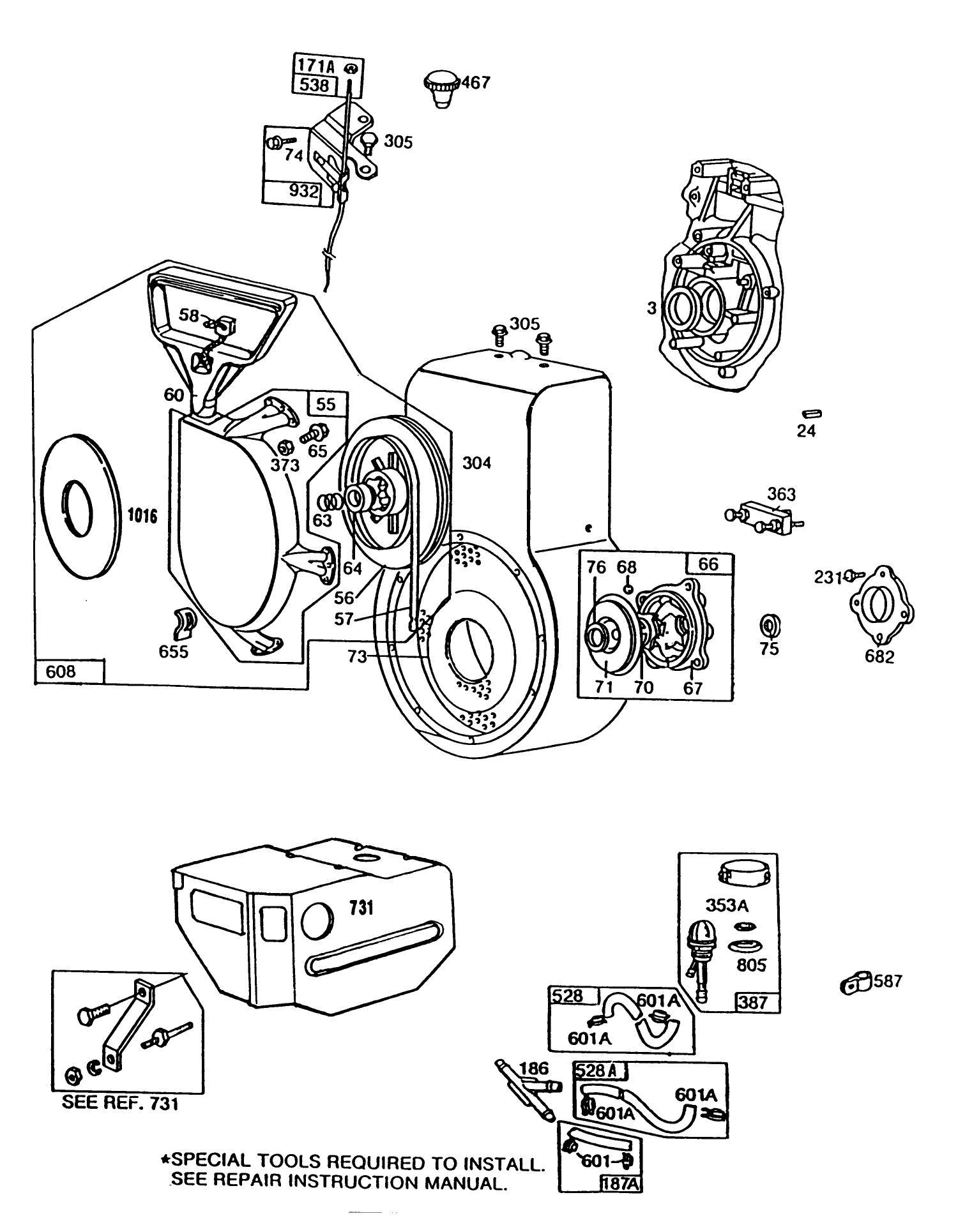 Engine Briggs & Stratton Model No. 252416 Type 0755-01 (model 38580)