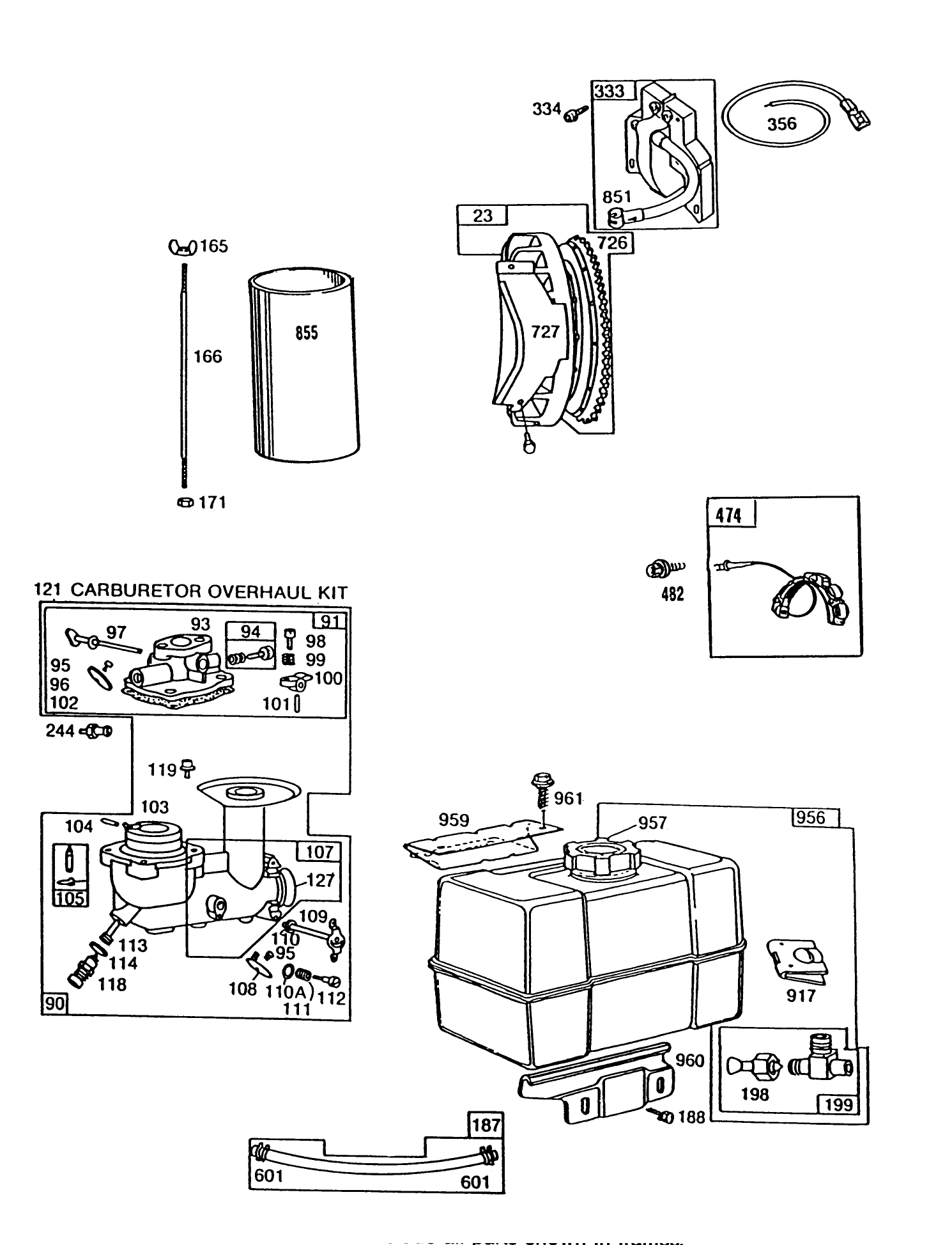 Engine Briggs & Stratton Model No. 252416 Type 0755-01 (model 38580)