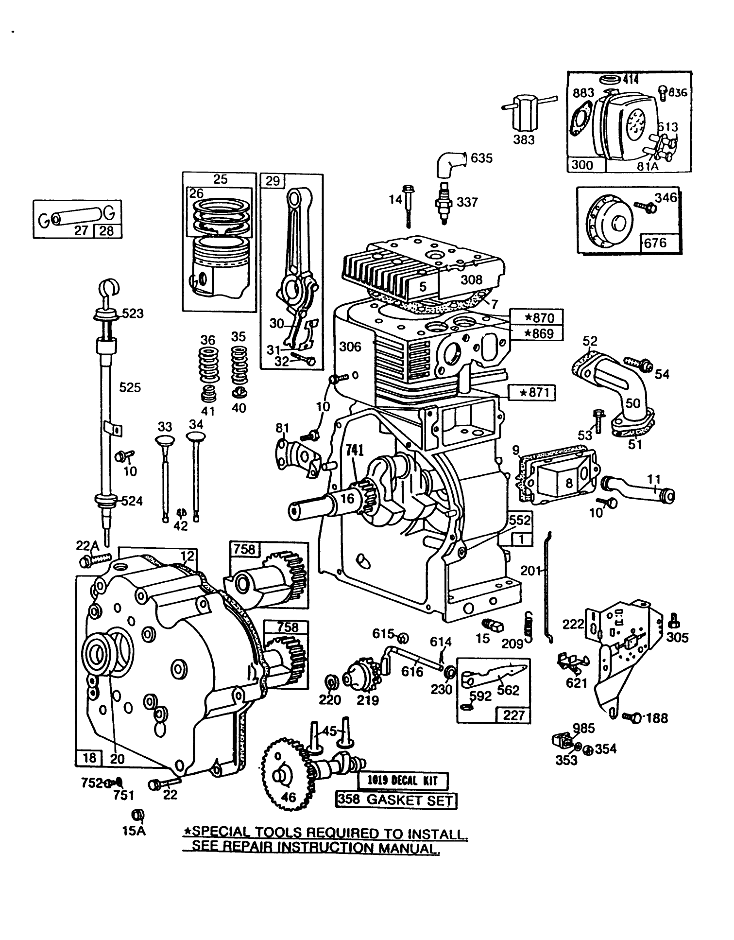 Engine Briggs & Stratton Model No. 252416 Type 0749-01 (model 38565)