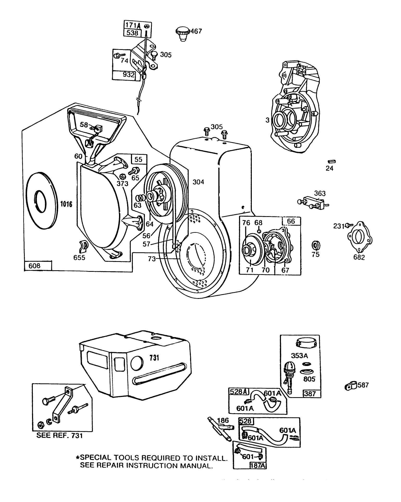 Engine Briggs & Stratton Model No. 252416 Type 0749-01 (model 38565)
