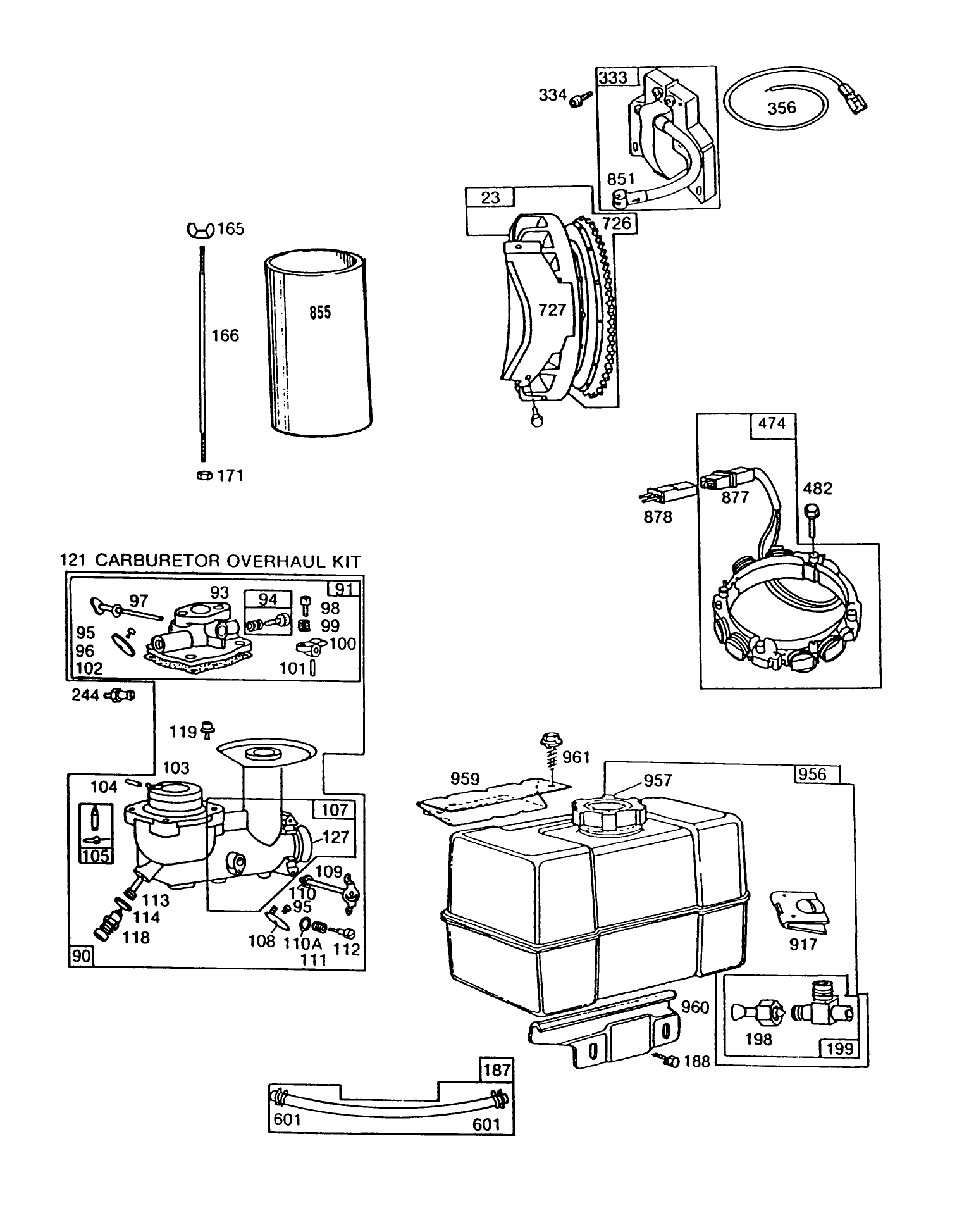 Engine Briggs & Stratton Model No. 252416 Type 0749-01 (model 38565)