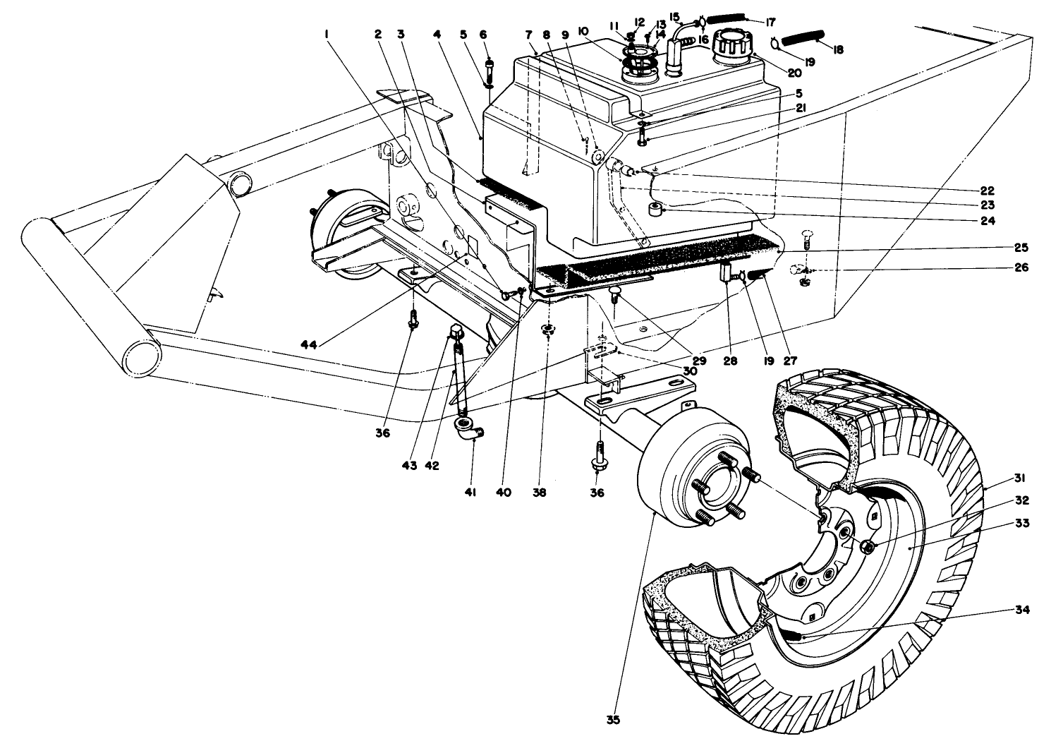 Front Axle & Fuel Tank Assembly