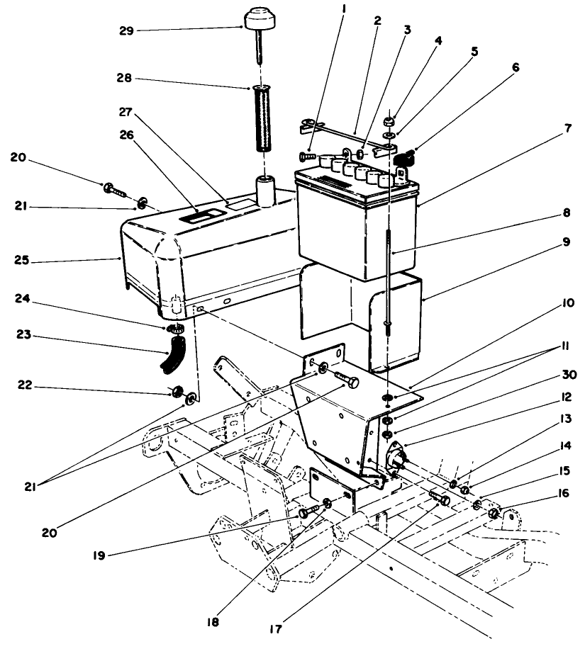 Hydraulic Tank & Battery Assembly