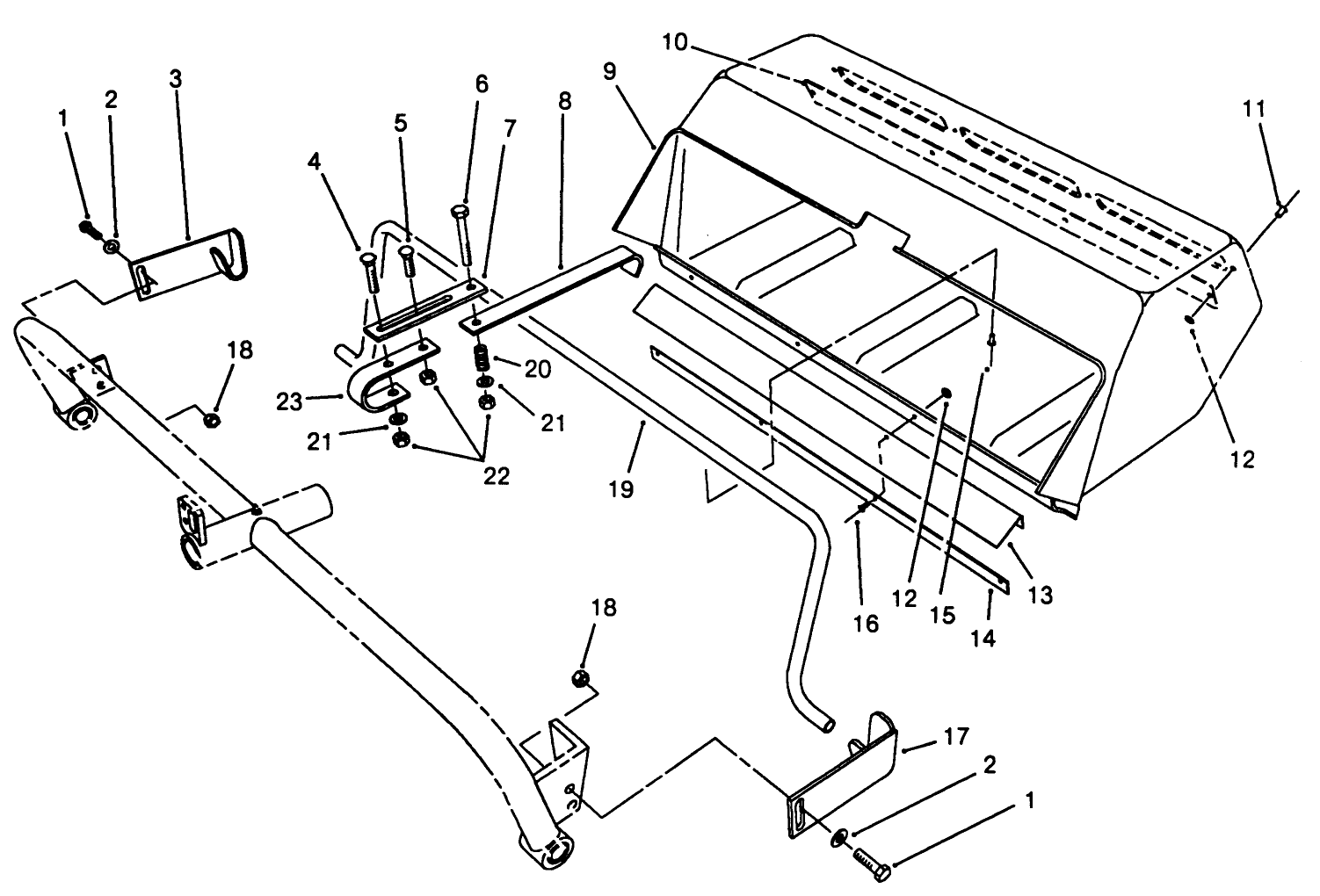 Grass Collection System Model 03433 (opt.) (cont.); (rear Cutting Unit Basket Assembly)