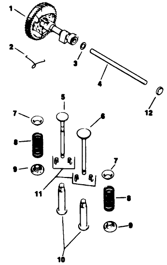 Camshaft & Valves-Engine Model No. M16 Spec. No. 711526
