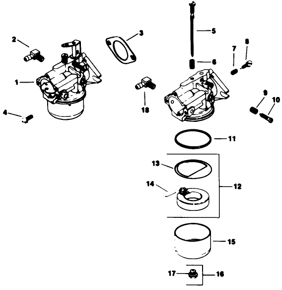 Carburetor-Engine Model No. M16 Spec. No. 711526