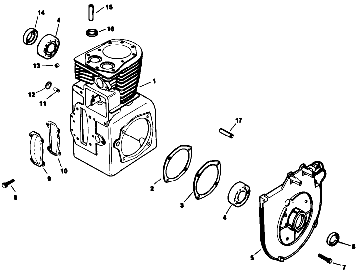 Crankcase-Engine Model No. M16 Spec. No. 711526